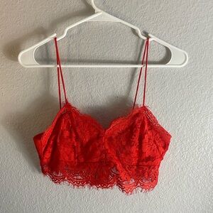 Foreign Exchange Red Lace Bandeau